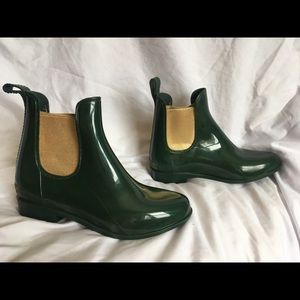 Ralph Lauren Tally Ankle Rain Boot Green/Gold 6